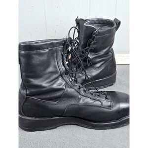 WELLCO Navy Black Safety Flight Deck Boot Style Vibram Leather Men 12W